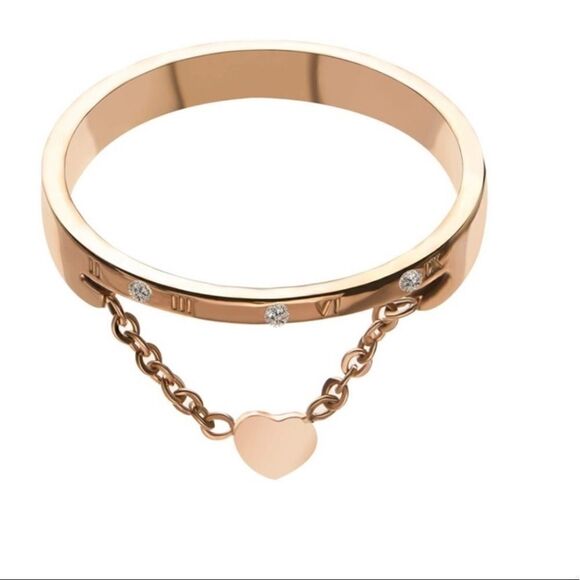 NEWâRose GoldâSweetâHeartâDiamondâRing - Picture 3 of 6